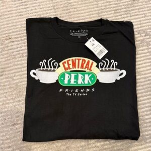 FRIENDS Black Tee with Central Perk Logo